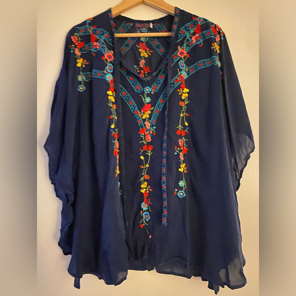 Johnny Was Poncho Style Top